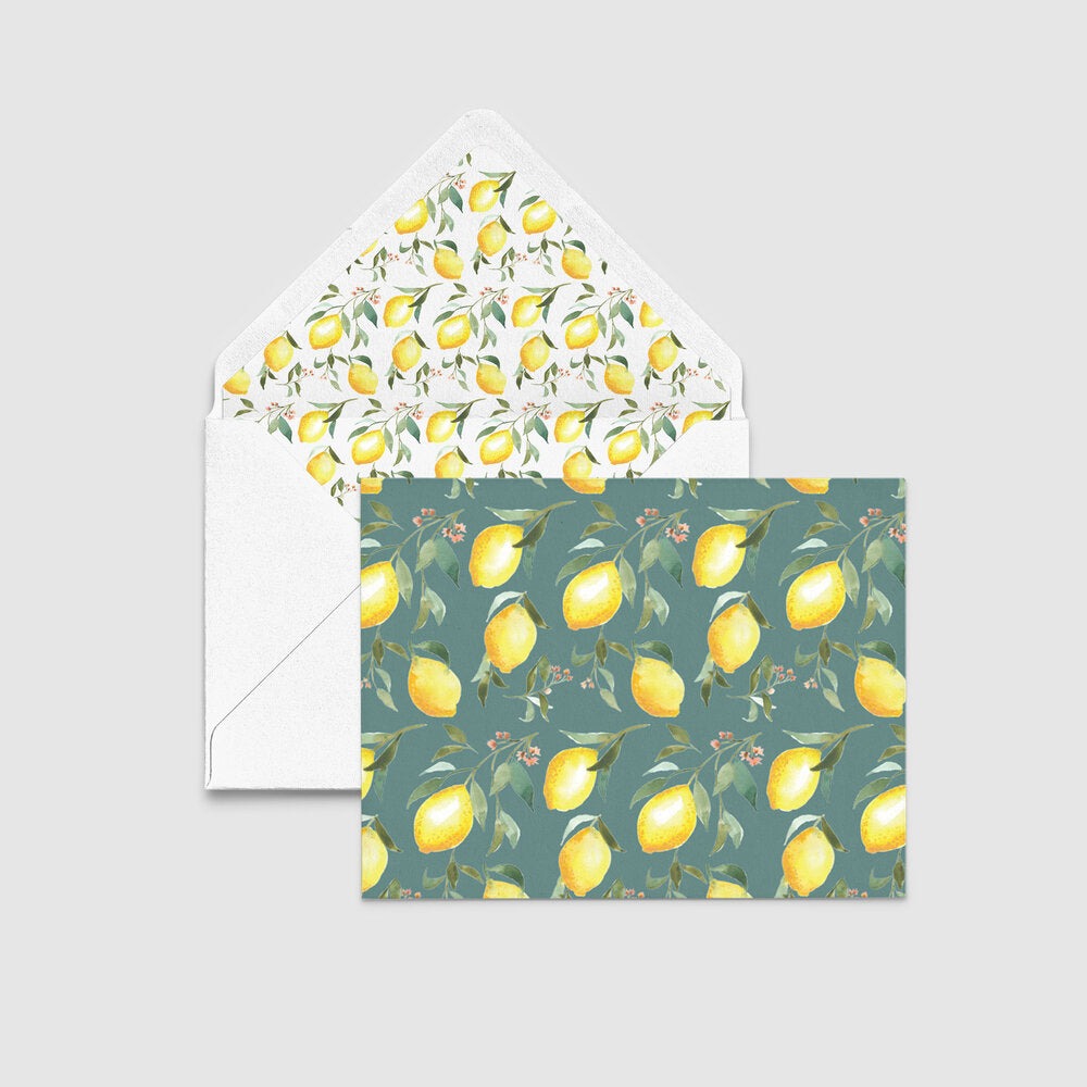 Lemon Pattern Card (Sage Green)