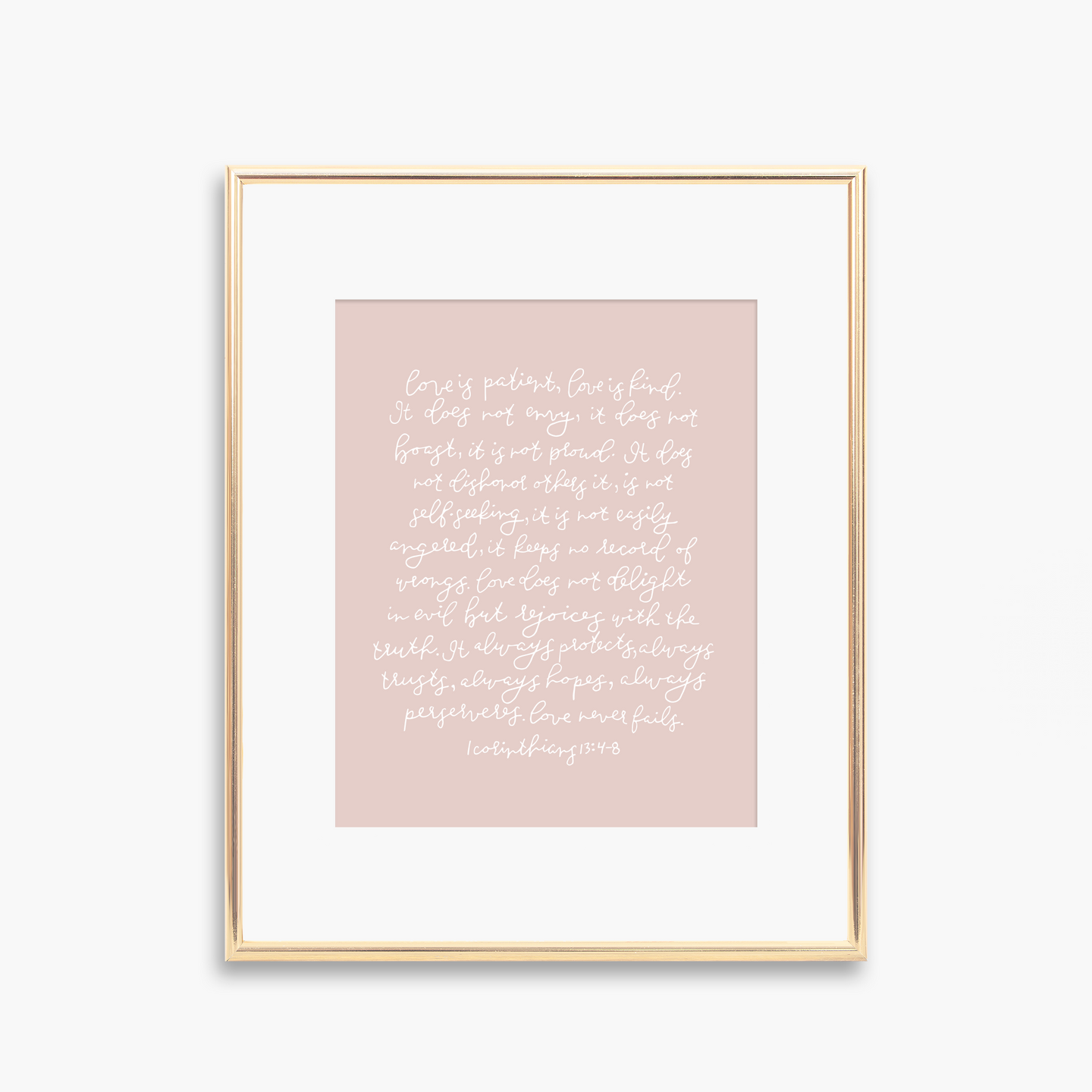 Love is Patient Hand Lettered Art Print