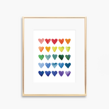 Load image into Gallery viewer, Rainbow Hearts Art Print
