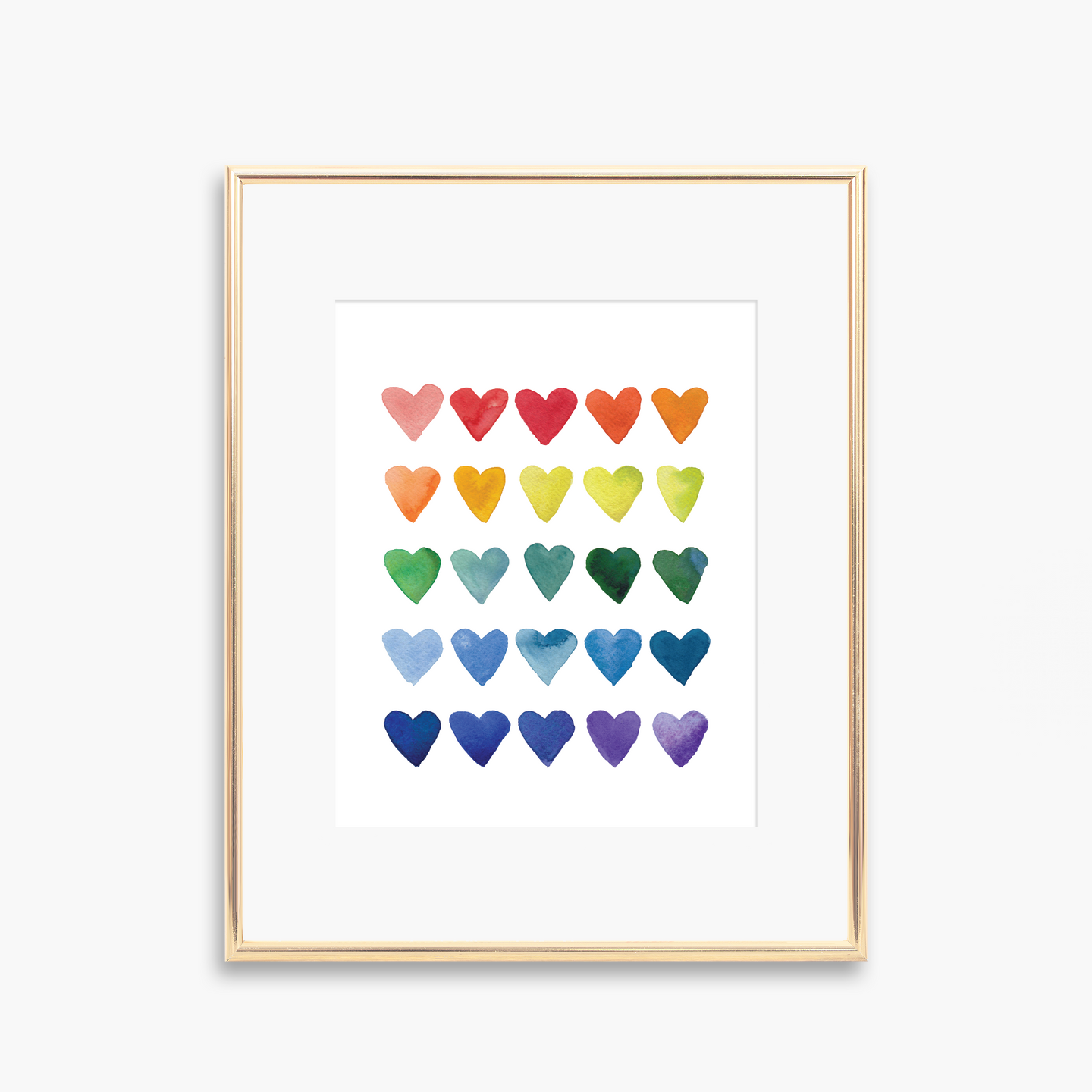 Rainbow Hearts Art Print