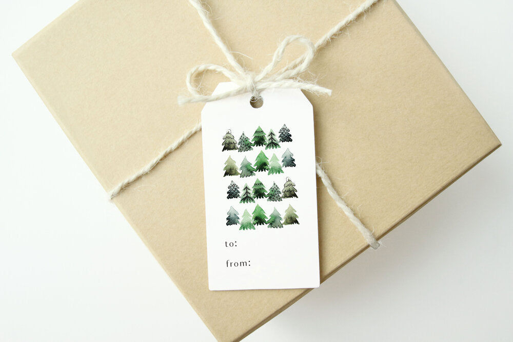 Evergreen Trees Gift Tags