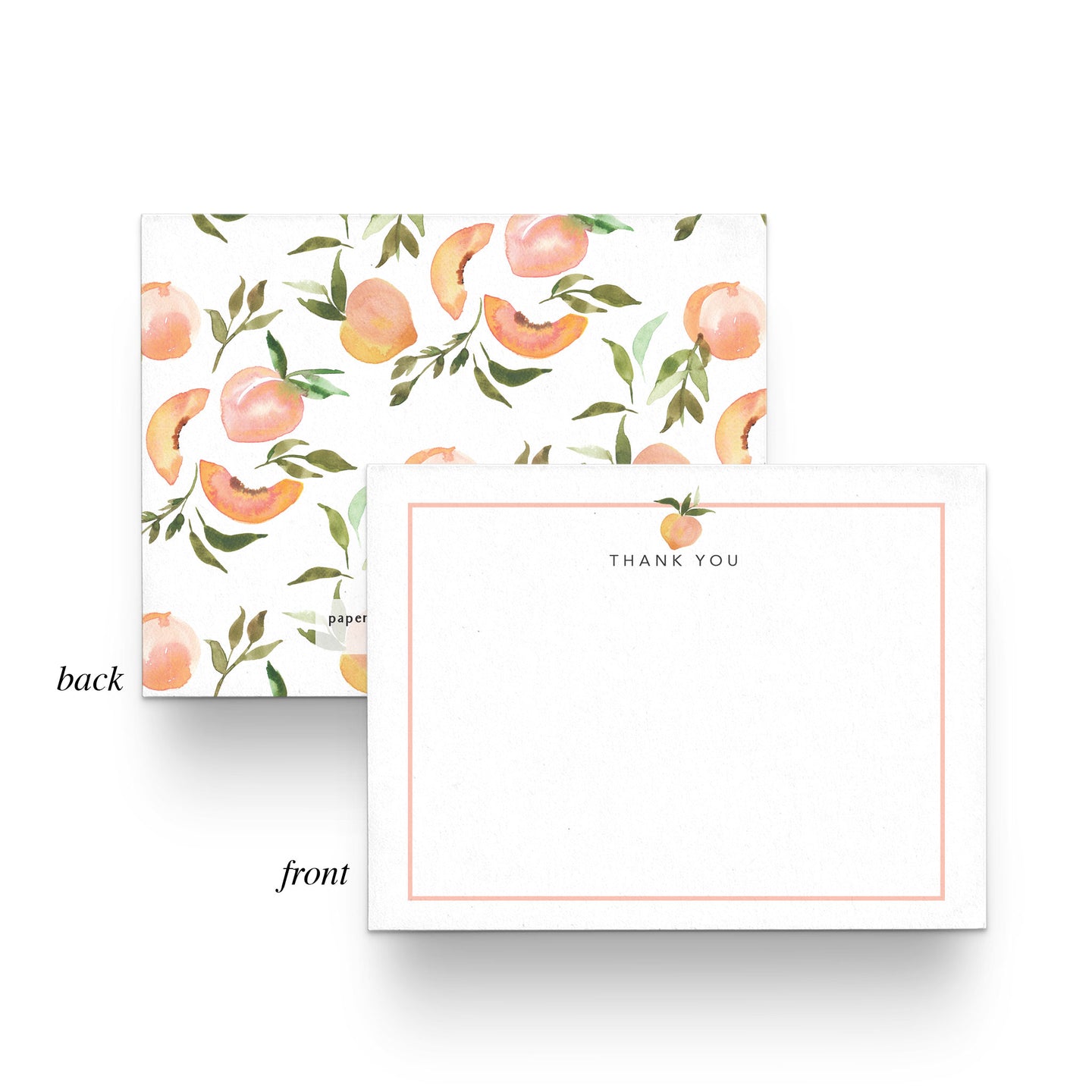 Peach Thank You Notes (Boxed Set of 8)