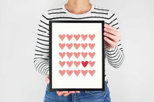 Load image into Gallery viewer, Pink Hearts Watercolor Art Print
