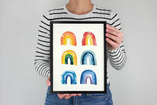 Load image into Gallery viewer, Vertical Rainbow Watercolor Art Print

