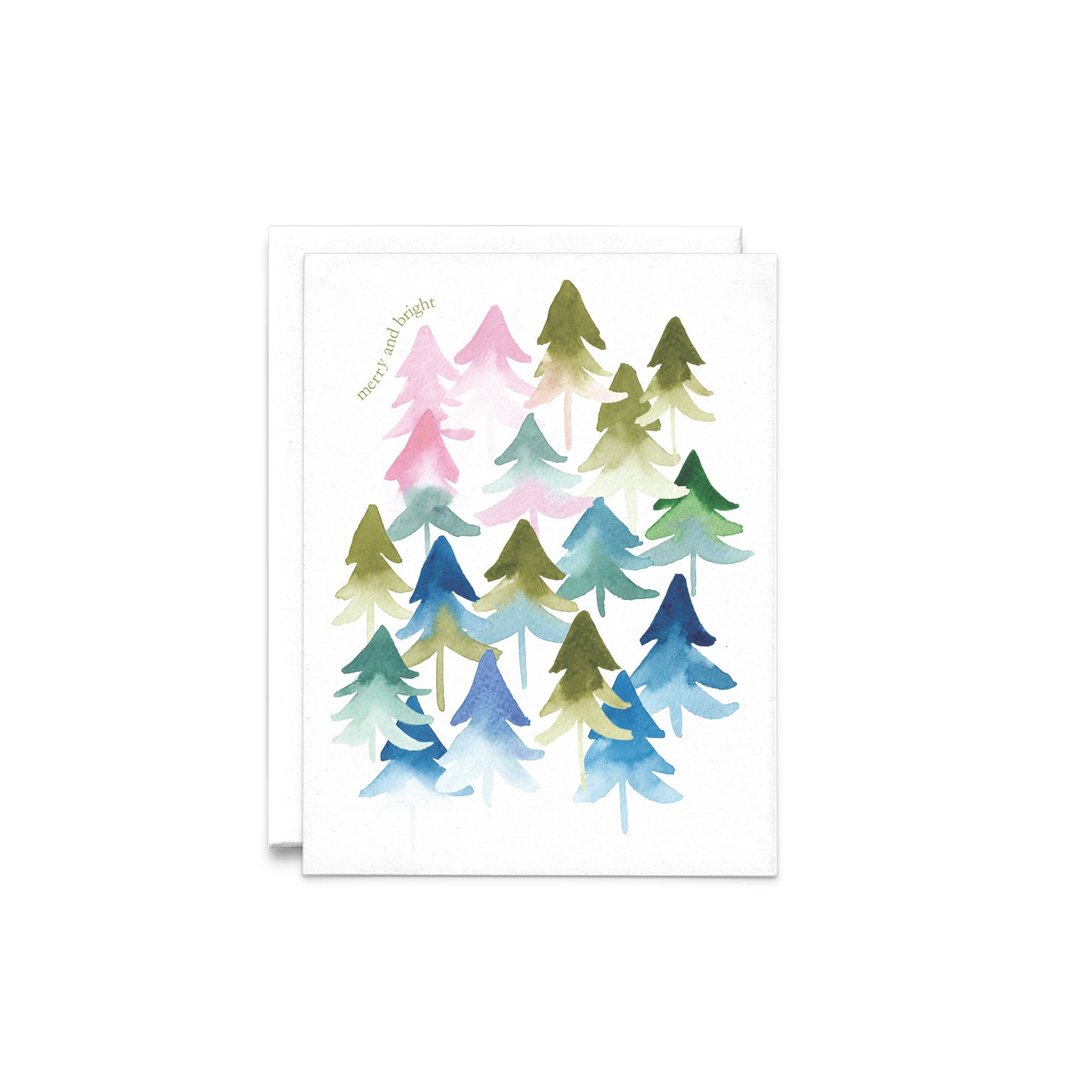 Ombre Watercolor Trees - Merry and Bright