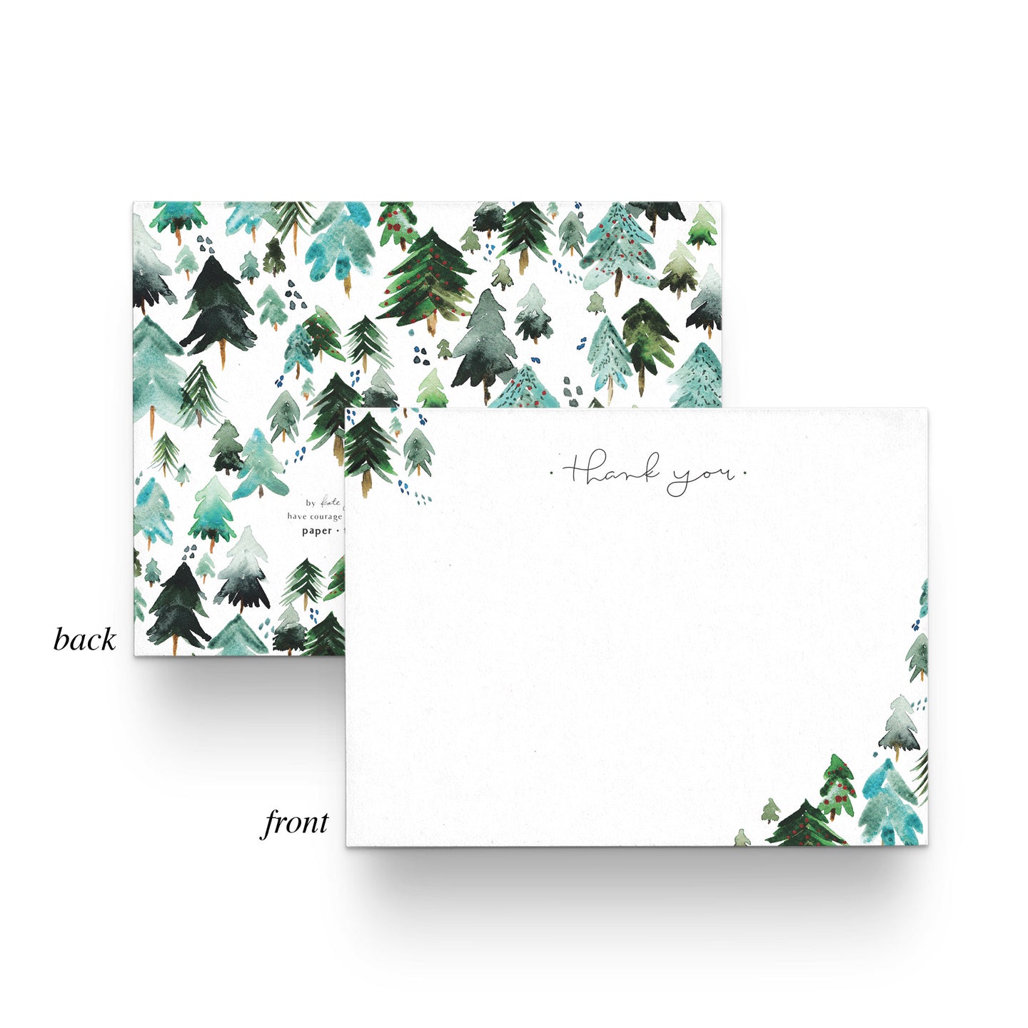 Watercolor Winter Forest Thank You Set