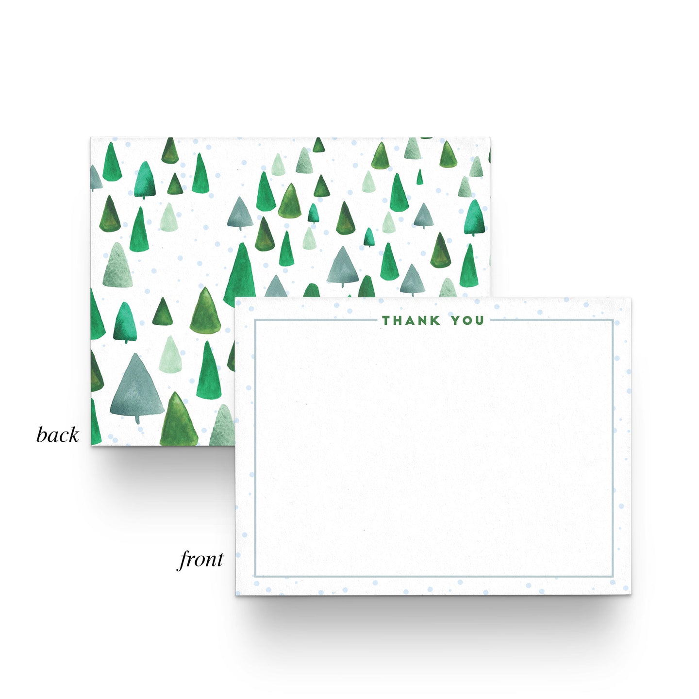 Winter Simple Trees Flat Notecard Set
