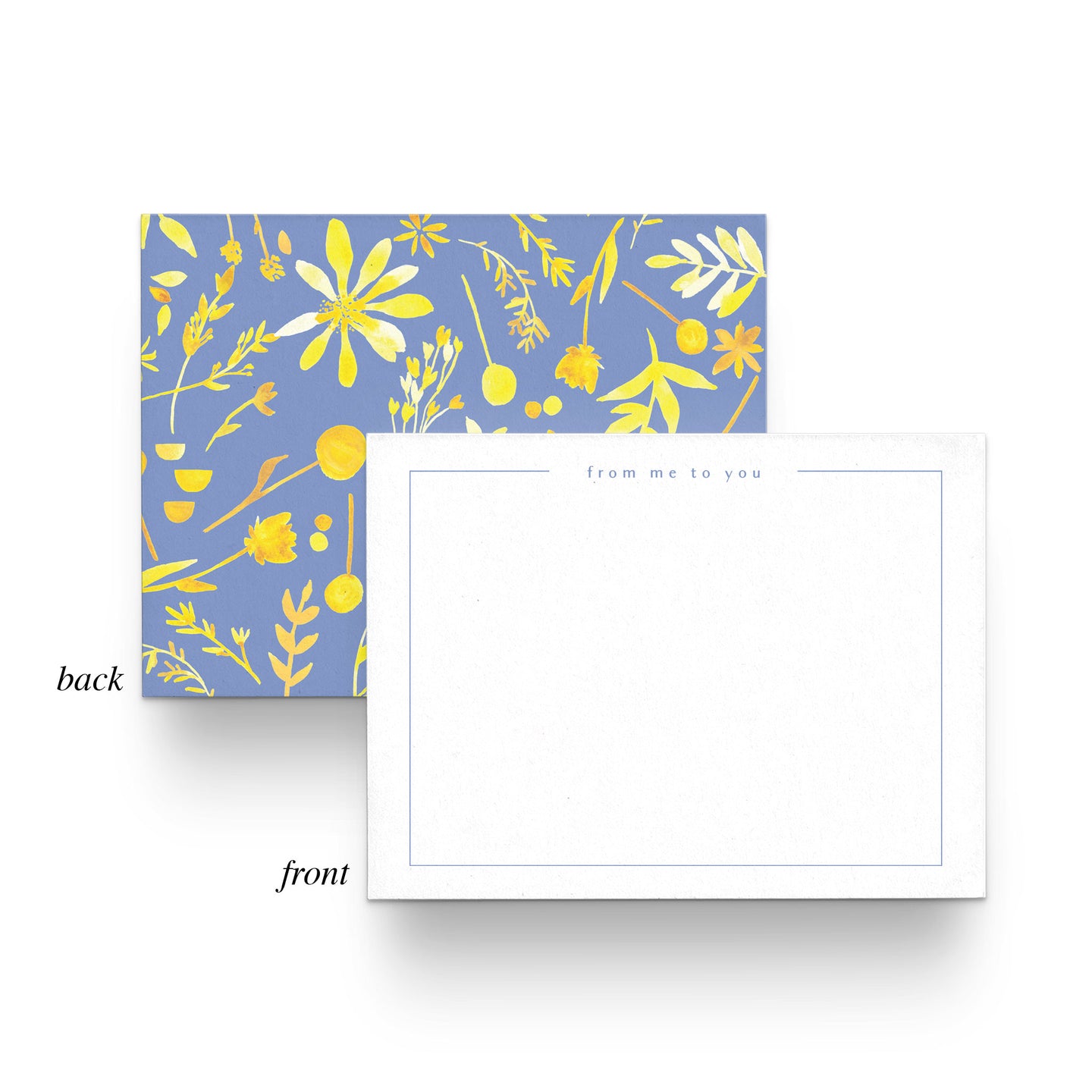 Yellow Floral Flat Notecards (Boxed Set of 8)