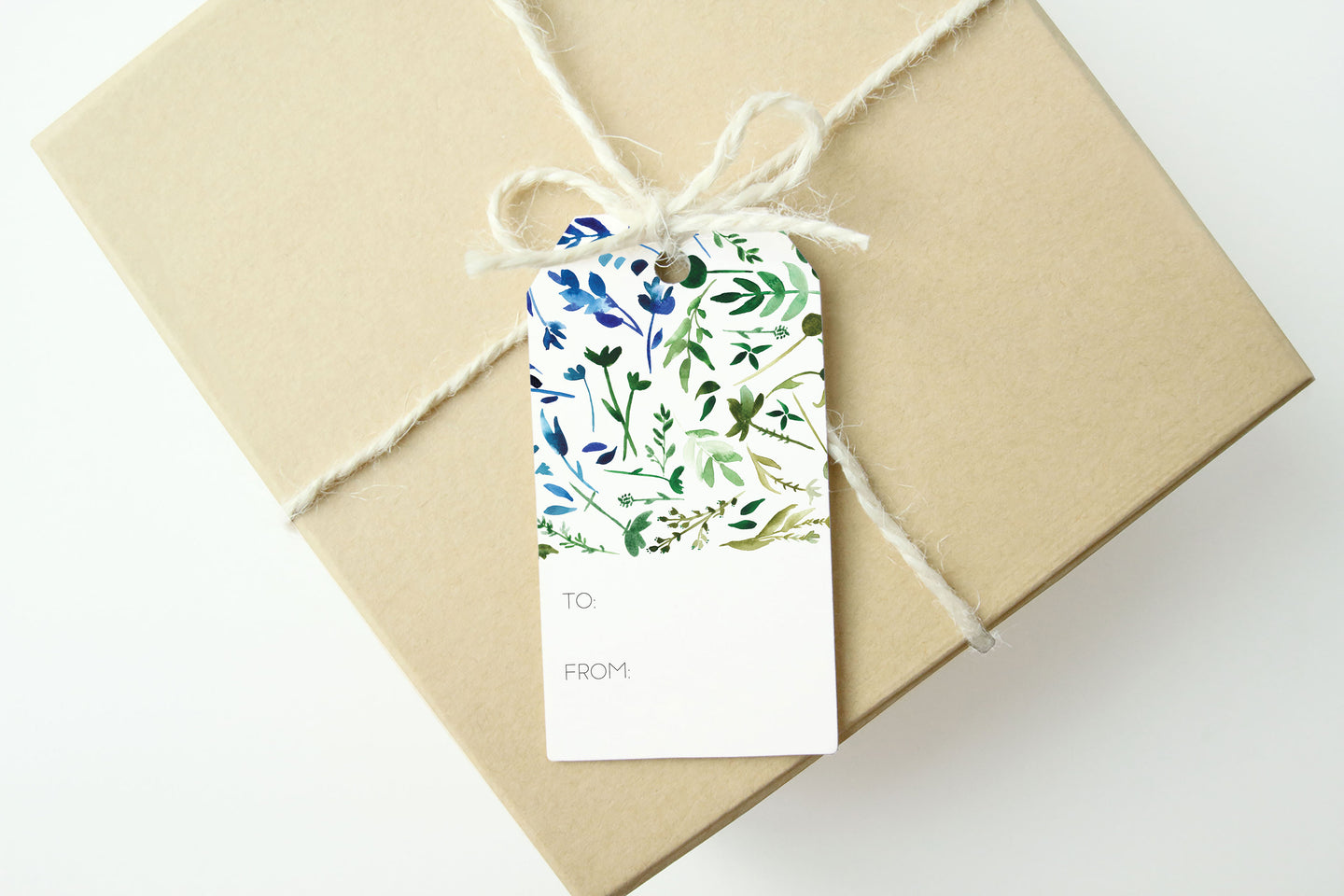 Blue & Green Floral Gift Tags Set of 6