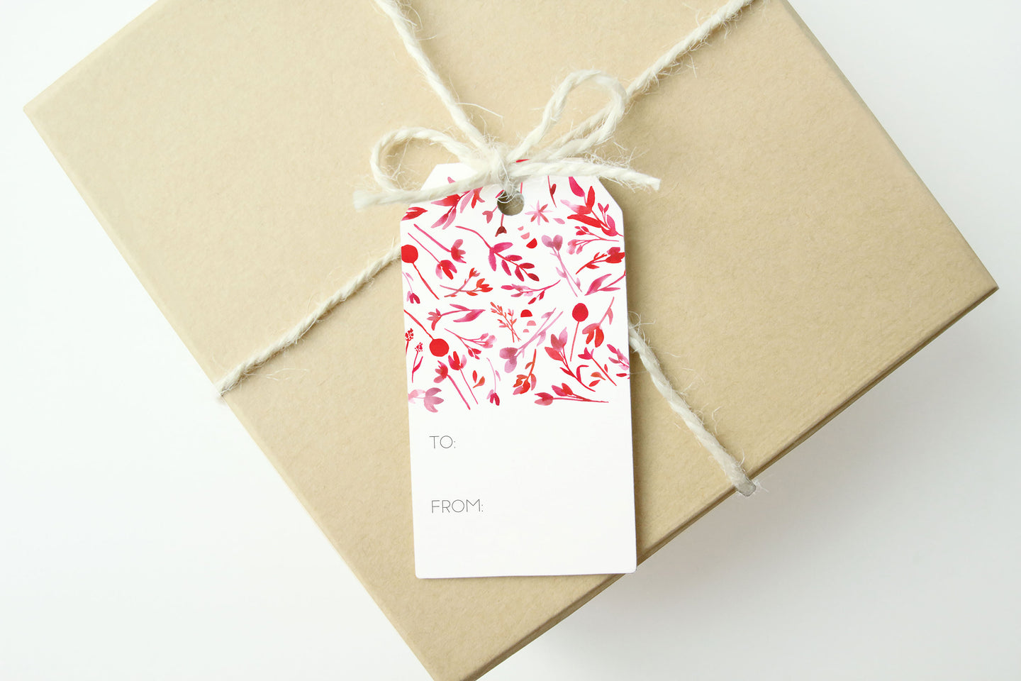Pink Floral Gift Tags Set of 6