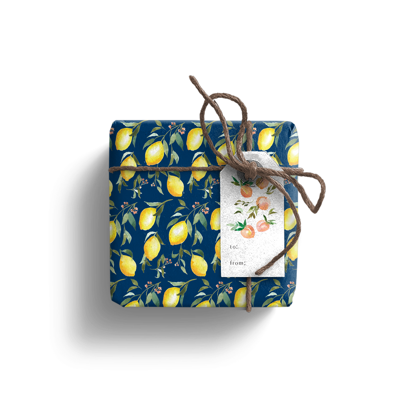 Navy Lemons Wrapping Sheets - NEW
